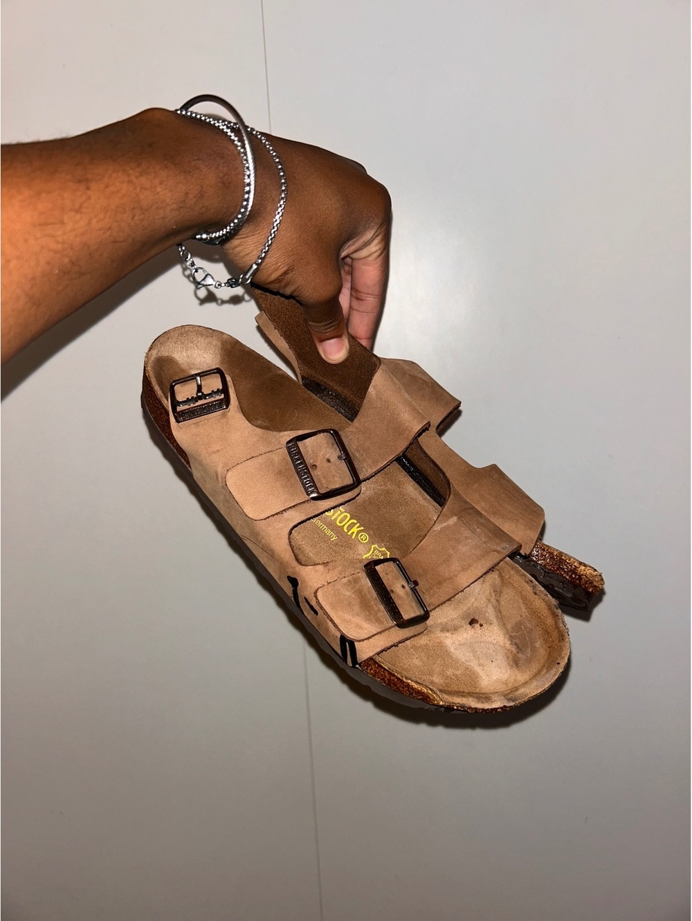 Birkenstock Men's Brown Suede Leather Sandals Size 42